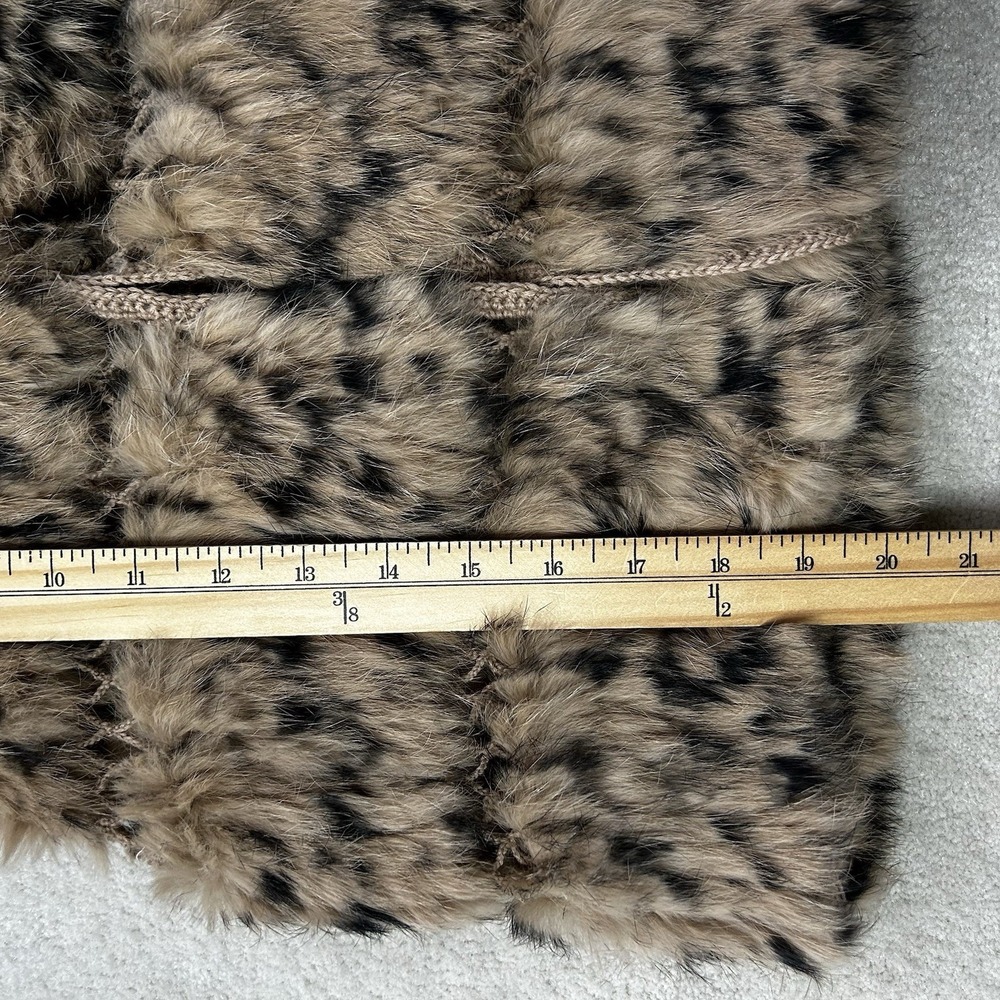BCBGMAXAZRIA Womens Medium Rabbit Fur Vest Crochet Knit Jacket Sleeveless - Picture 5 of 6